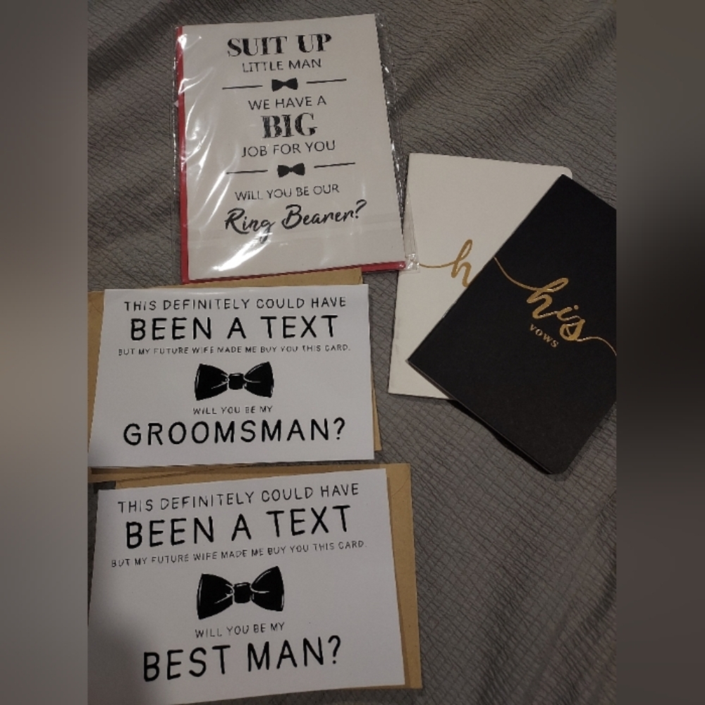 Cards, vow books for wedding